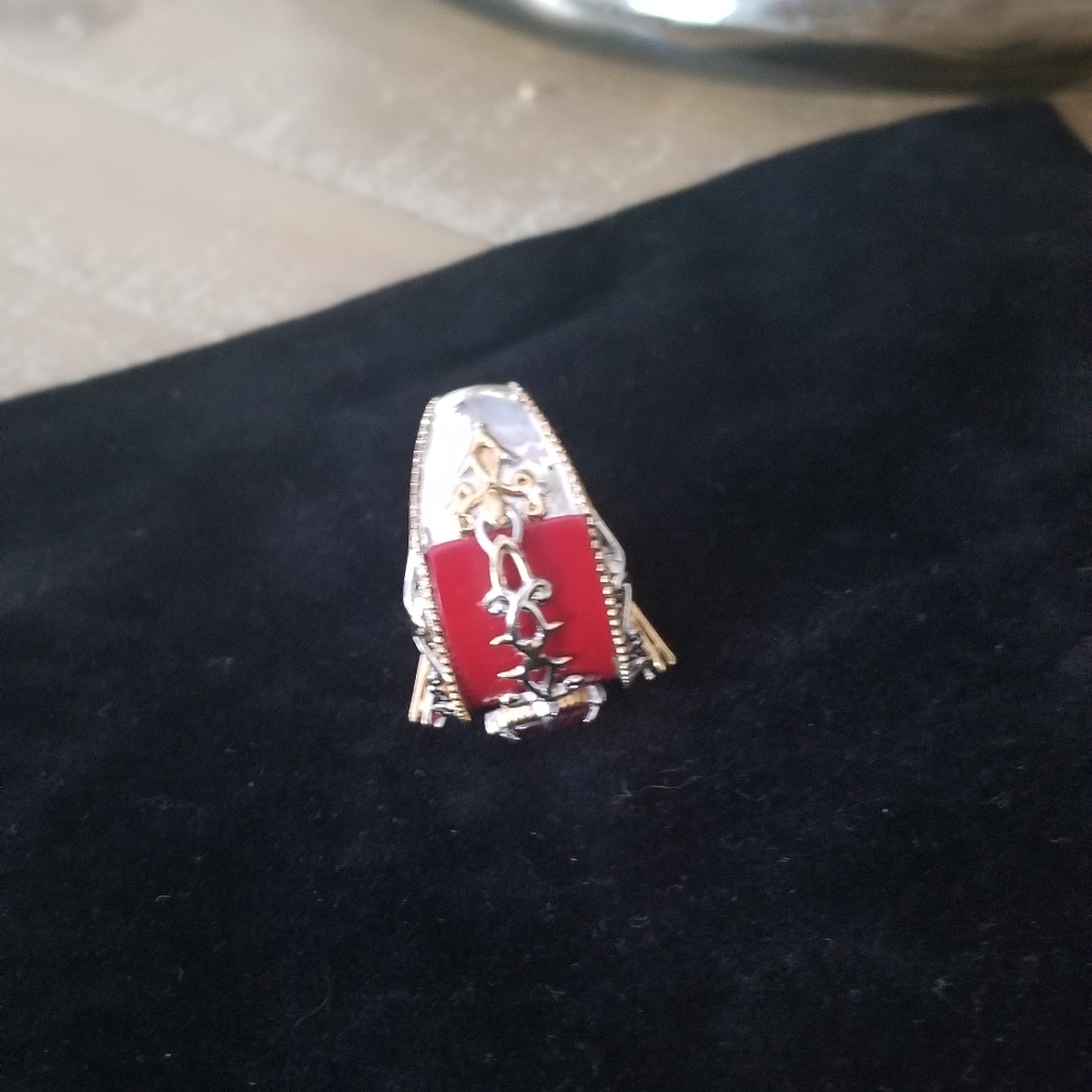 Ruby Scrolled Ring - image 7